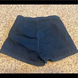 High-Waisted Dark Denim Shorts